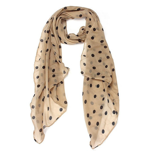 Long Wrap Shawl Polka Dot Chiffon Scarf