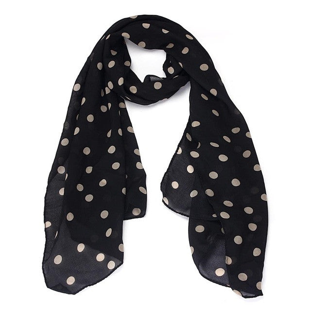 Long Wrap Shawl Polka Dot Chiffon Scarf