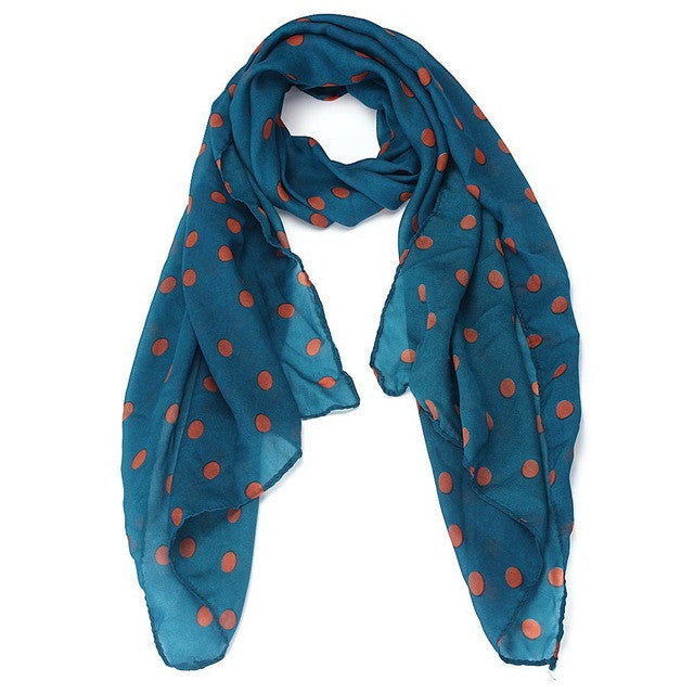 Long Wrap Shawl Polka Dot Chiffon Scarf