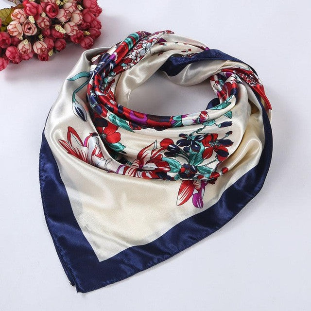 Floral Printed Square Scarf/Head Wrap