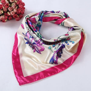 Floral Printed Square Scarf/Head Wrap