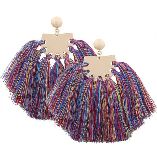 Bohemian Earrings with Tassel Fringe