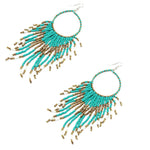 Bohemian Fringed Pendant Drop Earrings