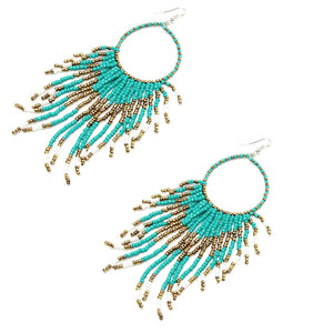 Bohemian Fringed Pendant Drop Earrings