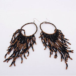 Bohemian Fringed Pendant Drop Earrings