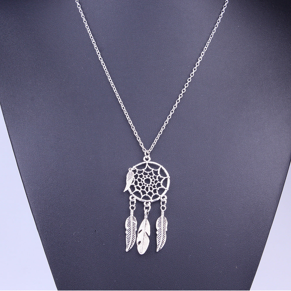 Boho Vintage Dream Catcher Necklace