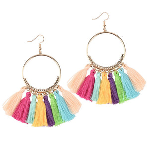 Womens Bohemian Long Tassel Earrings