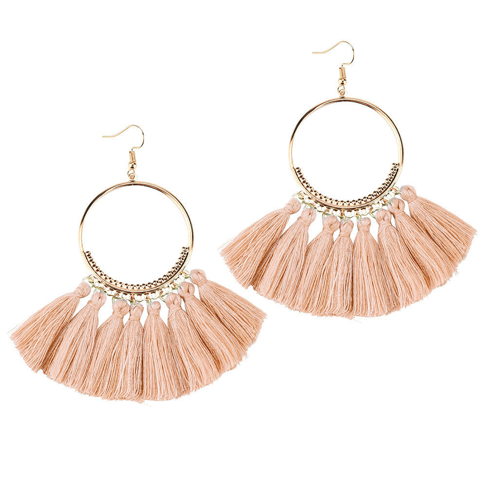 Womens Bohemian Long Tassel Earrings