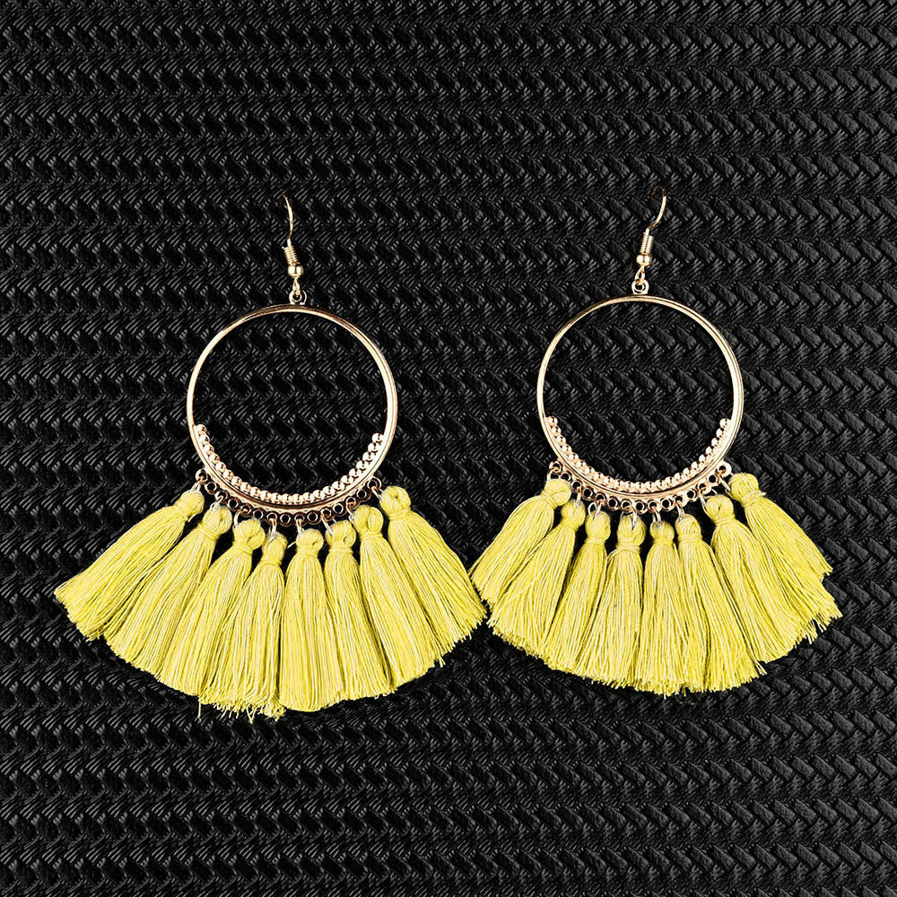 Womens Bohemian Long Tassel Earrings