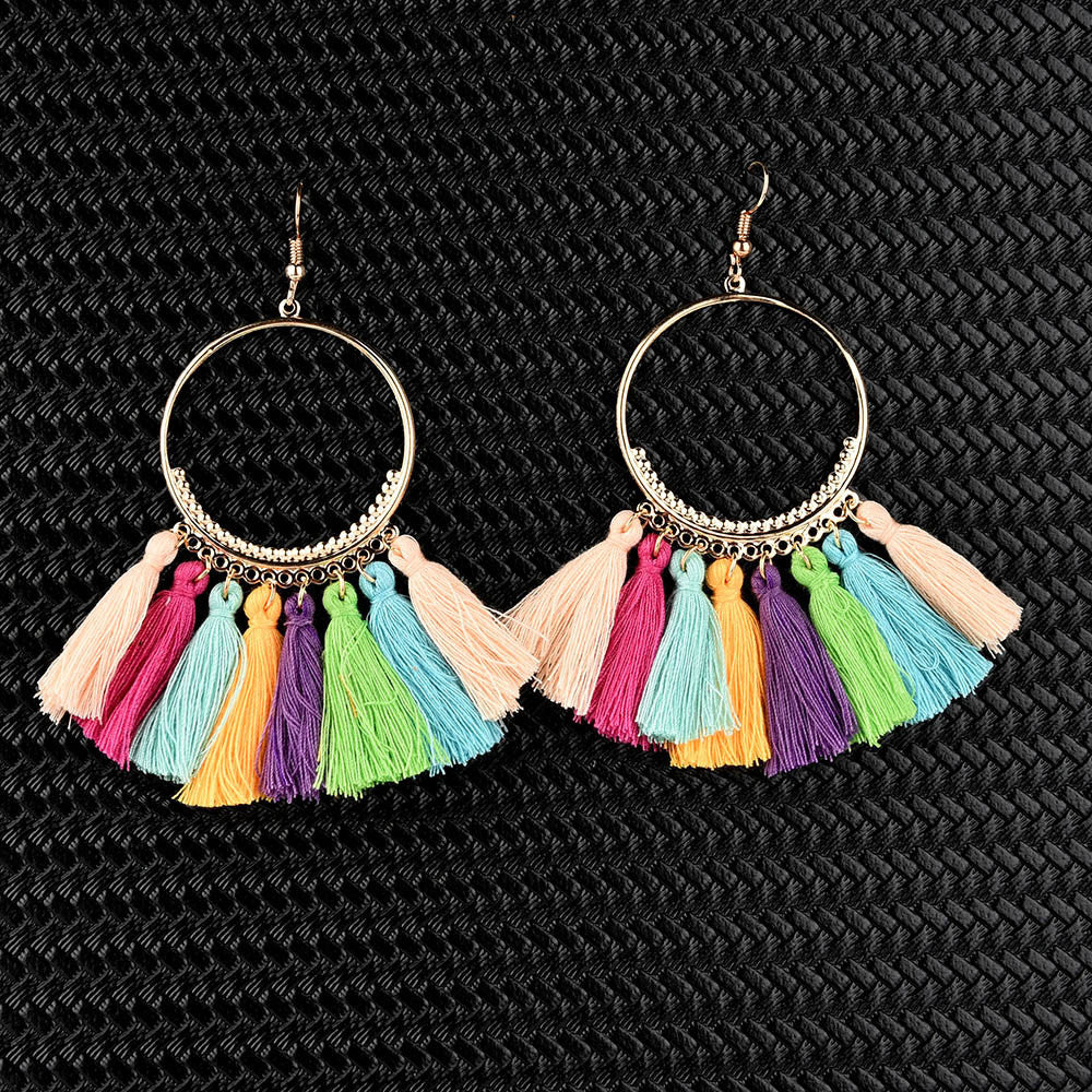 Womens Bohemian Long Tassel Earrings