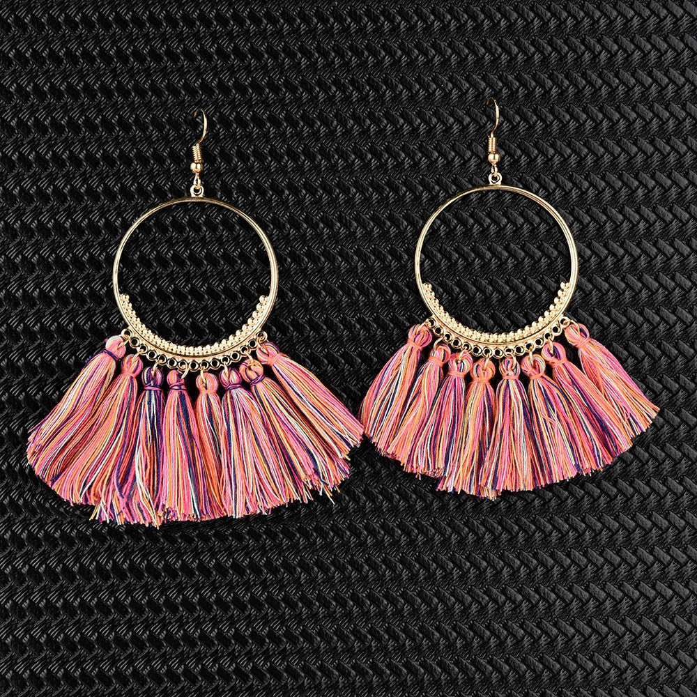 Womens Bohemian Long Tassel Earrings